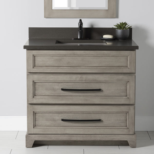 Granite Quartz Counter Top, 36 X 22 White Bathroom Vanity