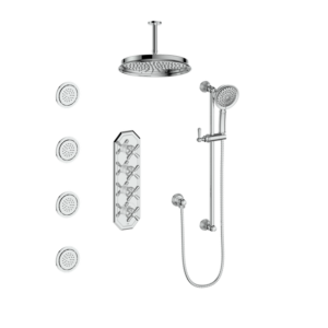 CARINTHIA 3/4" HIGH-FLOW TH SHOWER KIT WITH BODY JETS AND 6" CEILING ARM