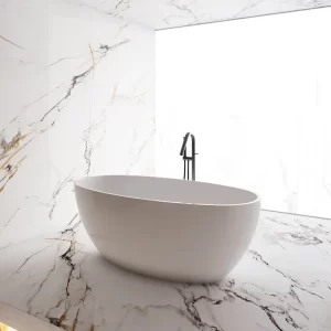 Bagno Italia Sydney 63” L x 31” W x 22” H One Piece Freestanding Bathtub