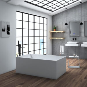SLIK KUADRA 63″ X 29″ X 22″ SOLID SURFACE FREESTANDING BATHTUB