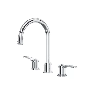 Perrin and Rowe Armstrong 1.2 GPM Widespread Bathroom Faucet With C-Spout